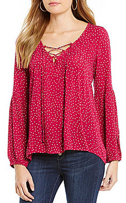 Billabong Just A Dream Printed Lace-Up Blouse