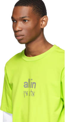 All In all in SSENSE Exclusive Yellow and White Yiddish Long Sleeve T-Shirt