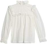Thumbnail for your product : Claudie Pierlot Ruffled Broderie Anglaise Cotton Blouse