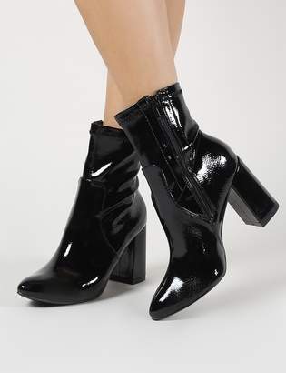 Public Desire Raya Pointed Toe Ankle Boots Patent