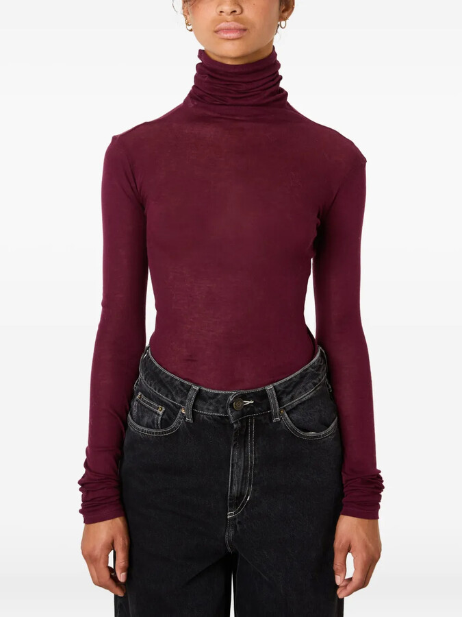 American Vintage roll-neck long-sleeve massachusetts T-shirt