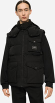 Thumbnail for your product : Dolce & Gabbana Quilted gilet with hood and branded plate