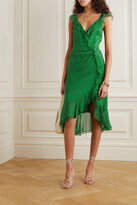 Thumbnail for your product : Veronica Beard Amal Ruffled Floral-print Silk-chiffon Midi Dress - Green