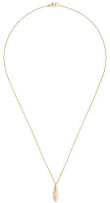 Pamela Love 'Frida' diamond feather pendant 18k gold necklace