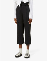 Thumbnail for your product : Simone Rocha Paperbag-waist high-rise stretch-wool trousers
