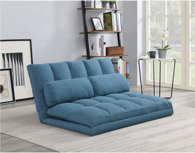 Wrought Studio 3-Fold Sofa Bed, Folding Mattress With 2 Pillows - High-Density Foam Filling, Polyester Fabric