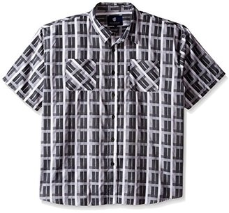 Rocawear Men's Big and Tall Plaid Short Sleeve Woven Pattern 12