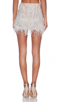 Thumbnail for your product : Haute Hippie Ponte Embellished Mini Skirt with Feathers