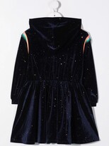 Thumbnail for your product : Billieblush Hooded Sparkly velvet-effect dress
