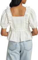 Thumbnail for your product : ENGLISH FACTORY Ruffled Cotton Poplin Top