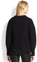 Thumbnail for your product : Faith Connexion Boxy Ribbed Mutton-Sleeved Sweater