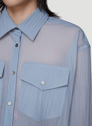 Unravel Project Crinkled Workwear Shirt in Blue