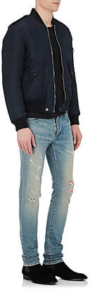 Saint Laurent Men's Distressed Slim Straight Jeans