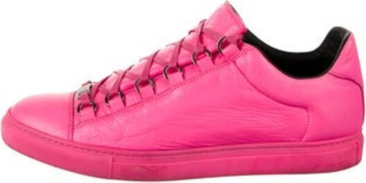 Balenciaga Arena 'Rose Fluo' Low Top Sneakers By Alexander Wang Pink Leather Round-Toes Lace-Up Closure at Uppers Unfortunately due to restrictions this item may not be eligible for shipping in all areas.