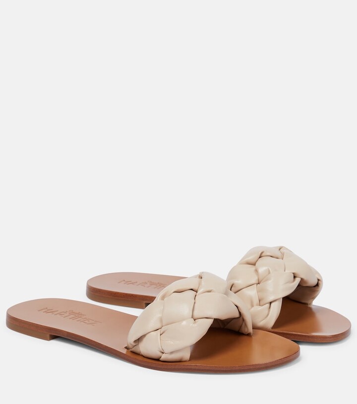 Souliers Martinez Pelota braided leather slides