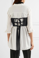 Thumbnail for your product : The Row Mab Lace-up Silk-satin Bustier Top - Black