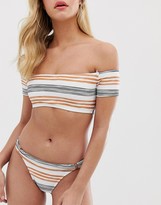 Thumbnail for your product : Vix stripe hipster bikini bottom with sliders