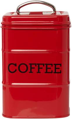 Linea Red tin coffee storage jar