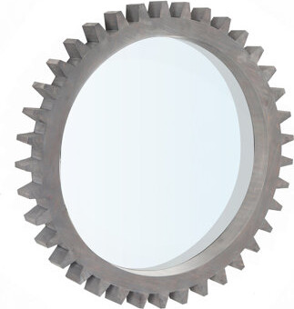 Wood Round Hanging Gear Shape Heavy Decorative Mirror For Bathroom Living Room Entryway Or Put Together To Your Liking