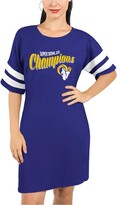 Thumbnail for your product : Majestic Women's Threads Heather Royal Los Angeles Rams Super Bowl Lvi Champions My Turf Tri-Blend Varsity Dress