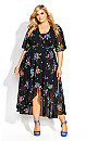 Thumbnail for your product : City Chic Float Bouquet Maxi Dress - black