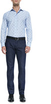 Thumbnail for your product : Etro Sealife-Print Fine-Striped Shirt & Clean Dark-Wash Denim Jeans