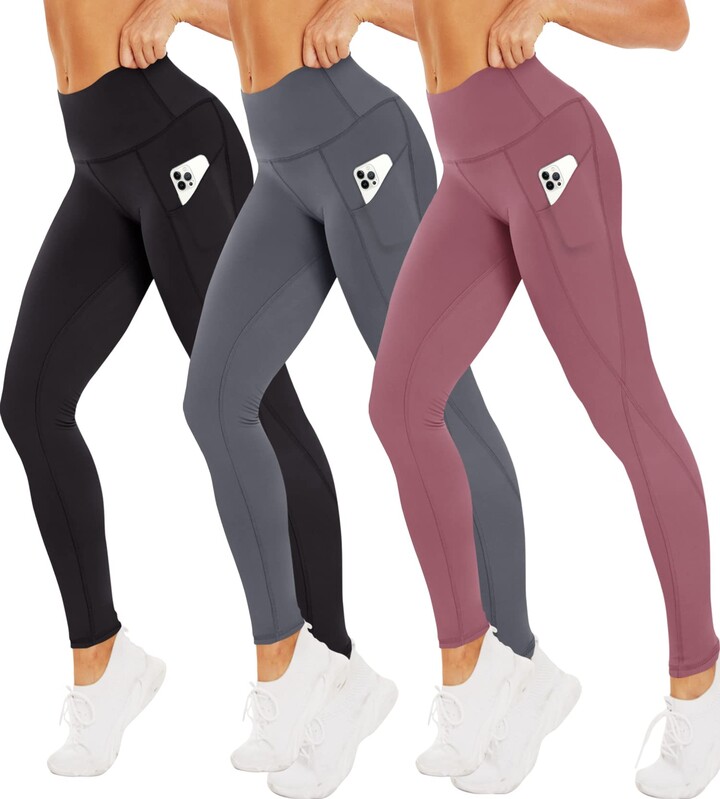 Promover High Waist Yoga Pants Womens Leggings with Pockets Tummy Control 4 Way Stretch Trousers Sports Yoga Running Workout Leggings 