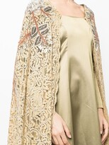 Thumbnail for your product : Shatha Essa Embroidered-Lace Cape Dress