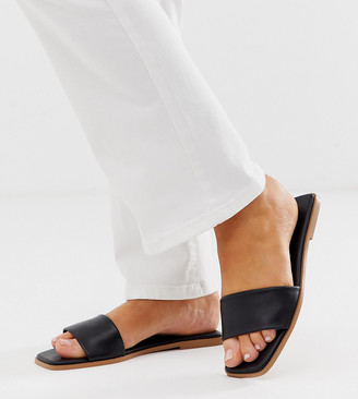 wide fit flat mules
