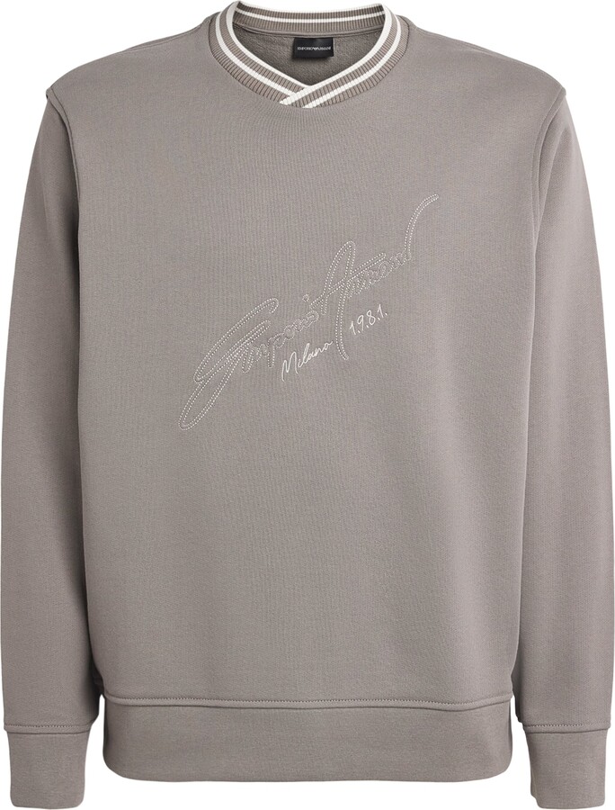 Emporio Armani Cotton Embroidered Logo Sweatshirt