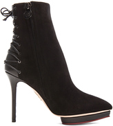Thumbnail for your product : Charlotte Olympia Laced-Up Deborah Suede Booties