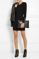 Thumbnail for your product : J Brand Noemie leather-trimmed merino wool-blend mini dress