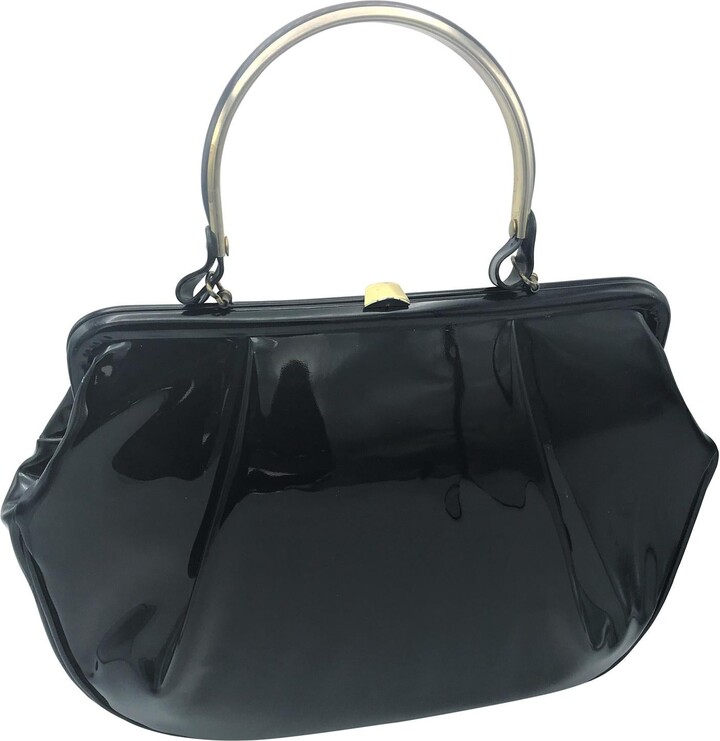 1stDibs Vintage Black Patent Leather Bag With Handle 1970 Usa