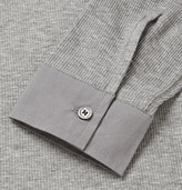 Thumbnail for your product : Burberry Ribbed Melange Cotton and Wool-Blend Henley T-Shirt