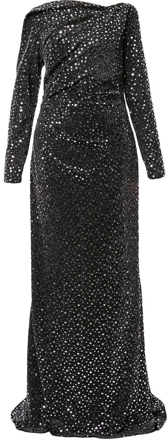 black dress with silver stars
