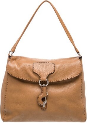 Prada Enameled Metal Triangle Shoulder Bag Large