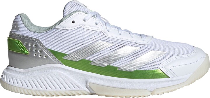 adidas Women's Courtquick Padel Shoes, Size 6, White/Silver/Yellow