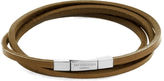 Thumbnail for your product : Tateossian Brown Square Leather Bracelet Size M