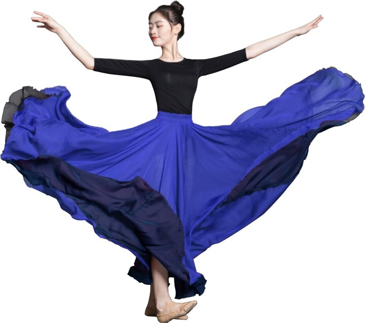 ROYAL SMEELA 720 Long Ballet Skirt Women Fairy Lyrical Dance Skirt ...