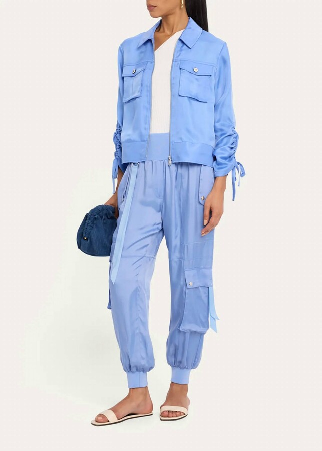 Cinq à Sept Dale Patch-Pocket Twill Jacket In Endless Sky