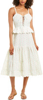 Thumbnail for your product : HEMANT AND NANDITA Ruffle Linen-Blend Midi Dress