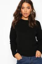 Thumbnail for your product : boohoo Tall Crew Neck Pearl Knit Crop Jumper