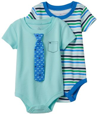 Baby Starters Baby Boy 2-pk. Tie Stripe Bodysuits