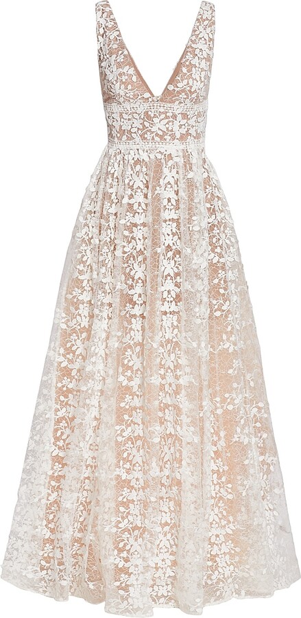 Women's Megan Lace Maxi Dress - White - Size Small