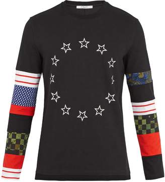 Givenchy Contrast-panel long-sleeved cotton-jersey top