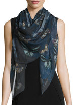 Thumbnail for your product : Valentino Tie-Dye Butterfly Shawl, Indigo