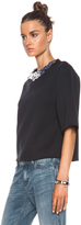 Thumbnail for your product : 3.1 Phillip Lim Techno Jersey Oversized Tee with Jewel Encrusted Neckline in Midnight