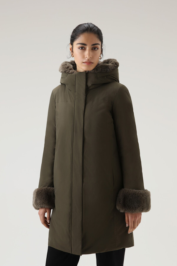 Woolrich Luxury Boulder Parka in Urban Touch Fabric with Faux Fur Liner -  ShopStyle Coats