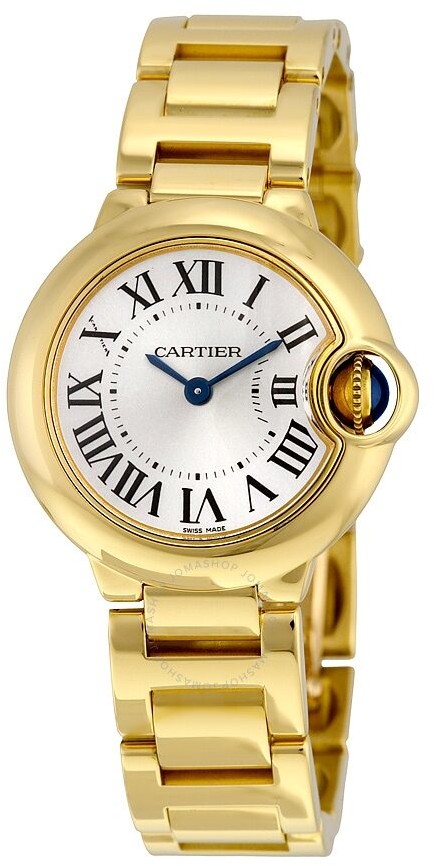 Pre-owned Cartier Ballon Bleu de Cartier Silvered Opaline Dial Ladies Watch W69001Z2