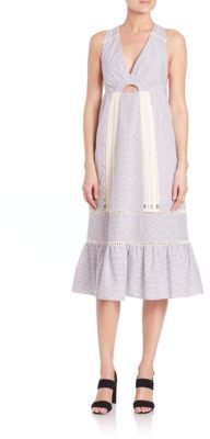 Thakoon Cotton Crochet-Inset Dress